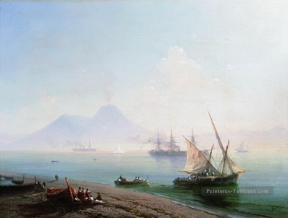 la baie de naples au matin 1877 Romantique Ivan Aivazovsky russe Peintures à l'huile